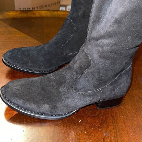 NWT Born black tall suede boots size US 6.5 wide shaft - Picture 6 of 14